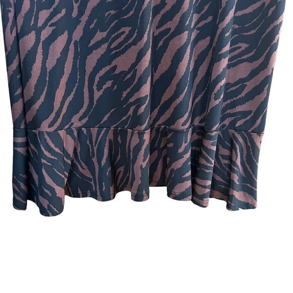 NWT‎ Downeast Dress Animal Print Brown Black Ruffle Hem Return to the Wild M - Picture 4 of 7